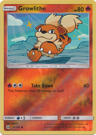 Growlithe 21/149 - Reverse Holo-Kantocards