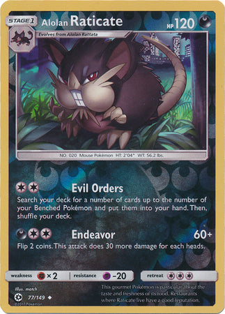 Alolan Raticate 77/149 - Reverse Holo-Kantocards
