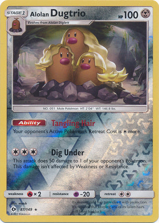 Alolan Dugtrio 87/149 - Reverse Holo-Kantocards