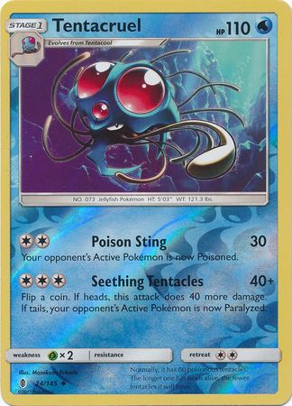 Tentacruel 24/145 - Reverse Holo-Kantocards