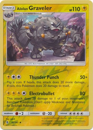 Alolan Graveler 41/145 - Reverse Holo-Kantocards