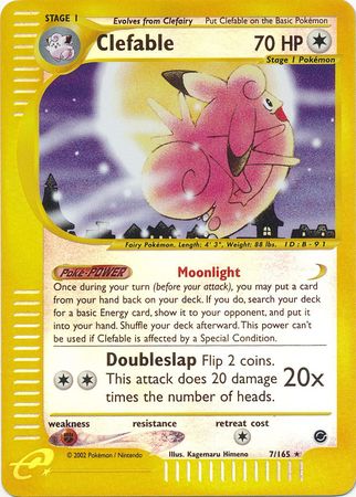 Clefable 7/165 - Reverse Holo-Kantocards