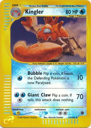 Kingler 15/165 - Reverse Holo-Kantocards