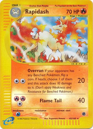 Rapidash 62/165 - Reverse Holo-Kantocards