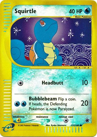 Squirtle 132/165 - Reverse Holo-Kantocards