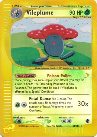 Vileplume 31/165 - Reverse Holo-Kantocards