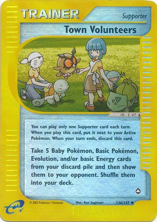 Town Volunteers 136/147 - Reverse Holo-Kantocards
