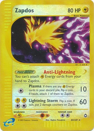 Zapdos 44/147 - Reverse Holo-Kantocards