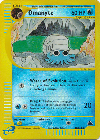 Omanyte 41/144 - Reverse Holo-Kantocards