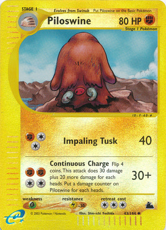 Piloswine 43/144 - Reverse Holo-Kantocards