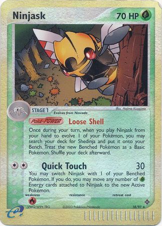 Ninjask 18/97 - Reverse Holo-Kantocards