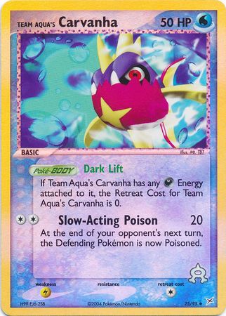 Team Aqua's Carvanha 25/95 - Reverse Holo-Kantocards