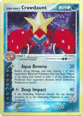Team Aqua's Crawdaunt 2/95 - Reverse Holo-Kantocards