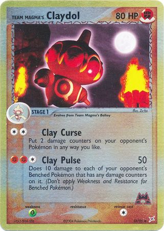 Team Magma's Claydol 33/95 - Reverse Holo-Kantocards
