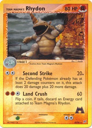 Team Magma's Rhydon 22/95 - Reverse Holo-Kantocards
