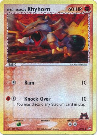 Team Magma's Rhyhorn 68/95 - Reverse Holo-Kantocards
