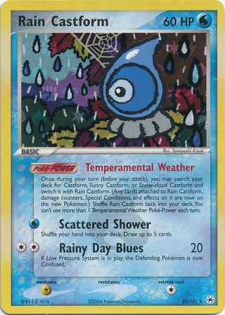 Rain Castform 23/101 - Reverse Holo-Kantocards