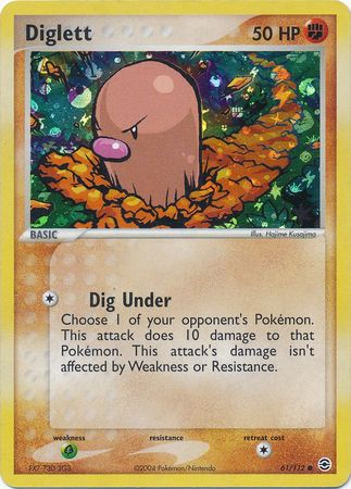 Diglett 61/112 - Reverse Holo-Kantocards