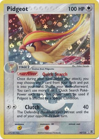 Pidgeot 10/112 - Reverse Holo-Kantocards