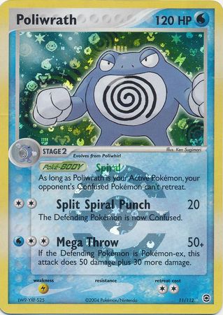 Poliwrath 11/112 - Reverse Holo-Kantocards