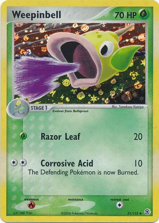 Weepinbell 51/112 - Reverse Holo-Kantocards