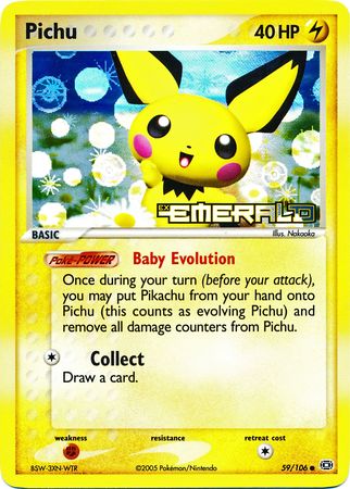 Pichu 59/106 - Reverse Holo-Kantocards
