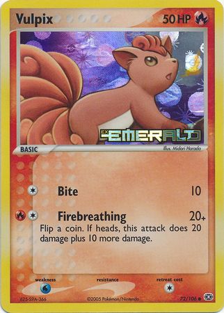 Vulpix 72/106 - Reverse Holo-Kantocards