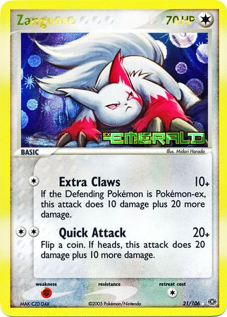 Zangoose 21/106 - Reverse Holo-Kantocards