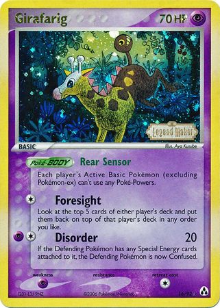 Girafarig 16/92 - Reverse Holo-Kantocards