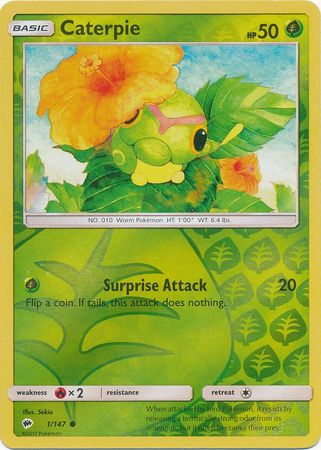 Caterpie 1/147 - Reverse Holo-Kantocards