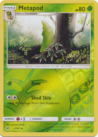 Metapod 2/147 - Reverse Holo-Kantocards