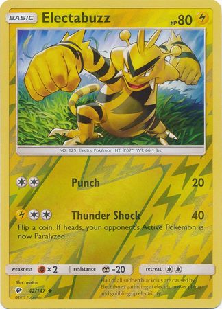 Electabuzz 42/147 - Reverse Holo-Kantocards
