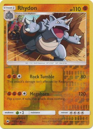Rhydon 66/147 - Reverse Holo-Kantocards