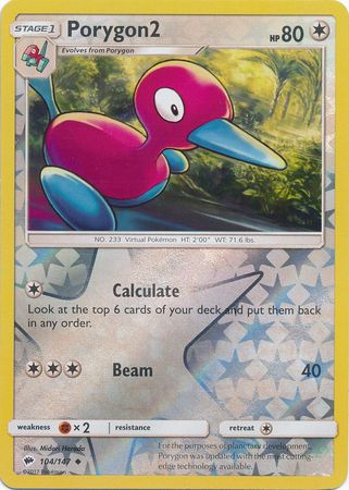 Porygon2 104/147 - Reverse Holo-Kantocards