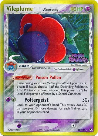 Vileplume (delta species) 17/110 - Reverse Holo-Kantocards