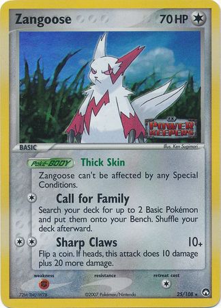 Zangoose 25/108 - Reverse Holo-Kantocards