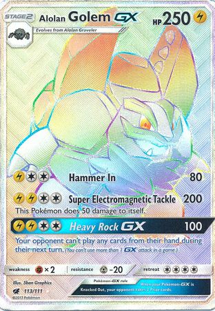Alolan Golem GX 113/111-Kantocards