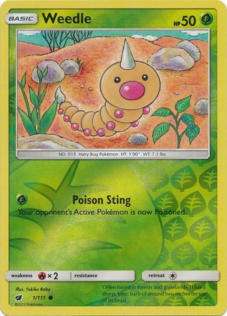 Weedle 1/111 - Reverse Holo-Kantocards