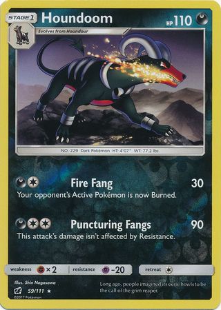 Houndoom 59/111 - Reverse Holo-Kantocards