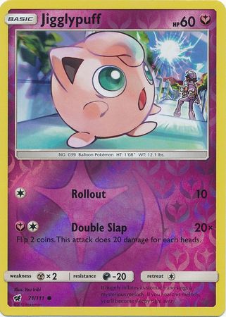 Jigglypuff 71/111 - Reverse Holo-Kantocards