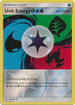 Unit Energy Grass/Fire/Water 137/156 - Reverse Holo-Kantocards