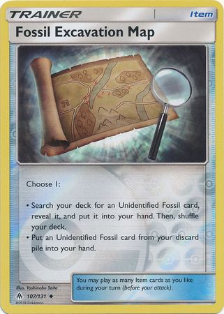 Fossil Excavation Map 107/131 - Reverse Holo-Kantocards