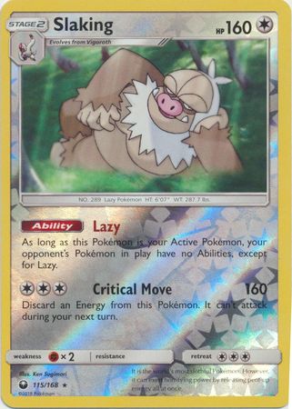 Slaking 115/168 - Reverse Holo-Kantocards