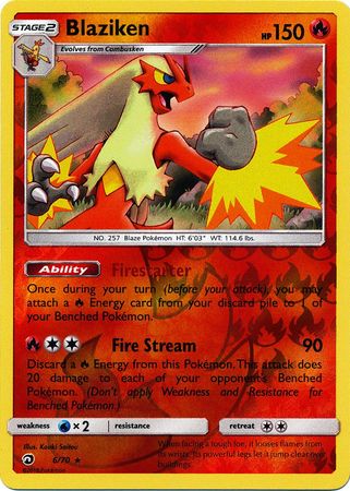 Blaziken 6/70 - Reverse Holo-Kantocards
