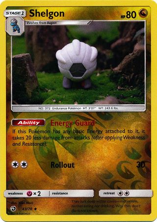 Shelgon 43/70 - Reverse Holo-Kantocards