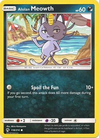 Alolan Meowth 118/214-Kantocards
