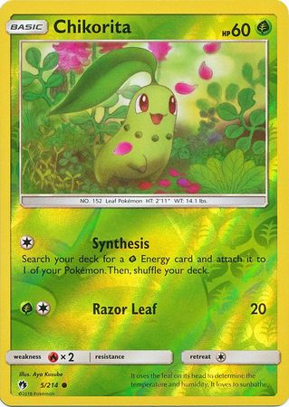 Chikorita 5/214 - Reverse Holo-Kantocards