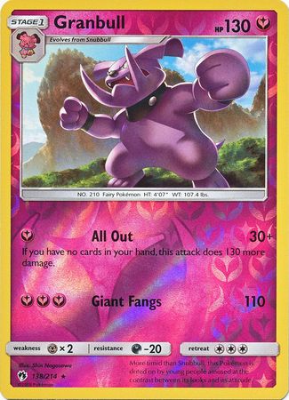 Granbull 138/214 - Reverse Holo-Kantocards