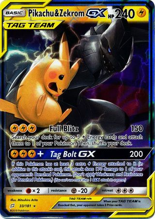 Pikachu & ZekromTag Team GX 33/181-Kantocards