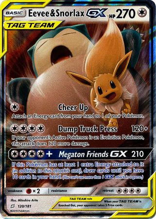 Eevee & SnorlaxTag Team GX 120/181-Kantocards